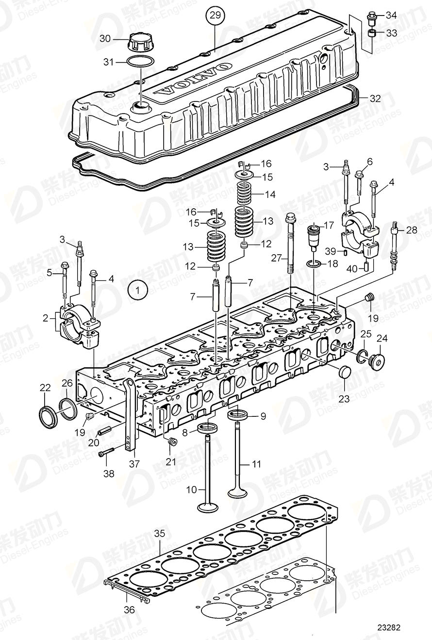 VOLVO Cylinder Head 3803924 Drawing